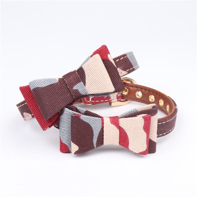 Aminger Bow Pet Collar PU Adjustable Dog Cat Bowknot collar, photo 1 of 5