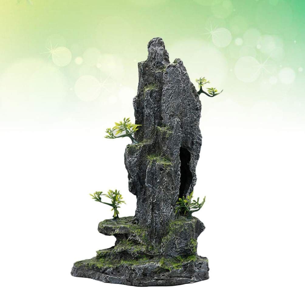 Aquarium Mountain View Stone Ornament Tree Rock Cave Fish Tank Decoration Fish Hiding Cave for your aquarium Suitable, photo 1 of 5