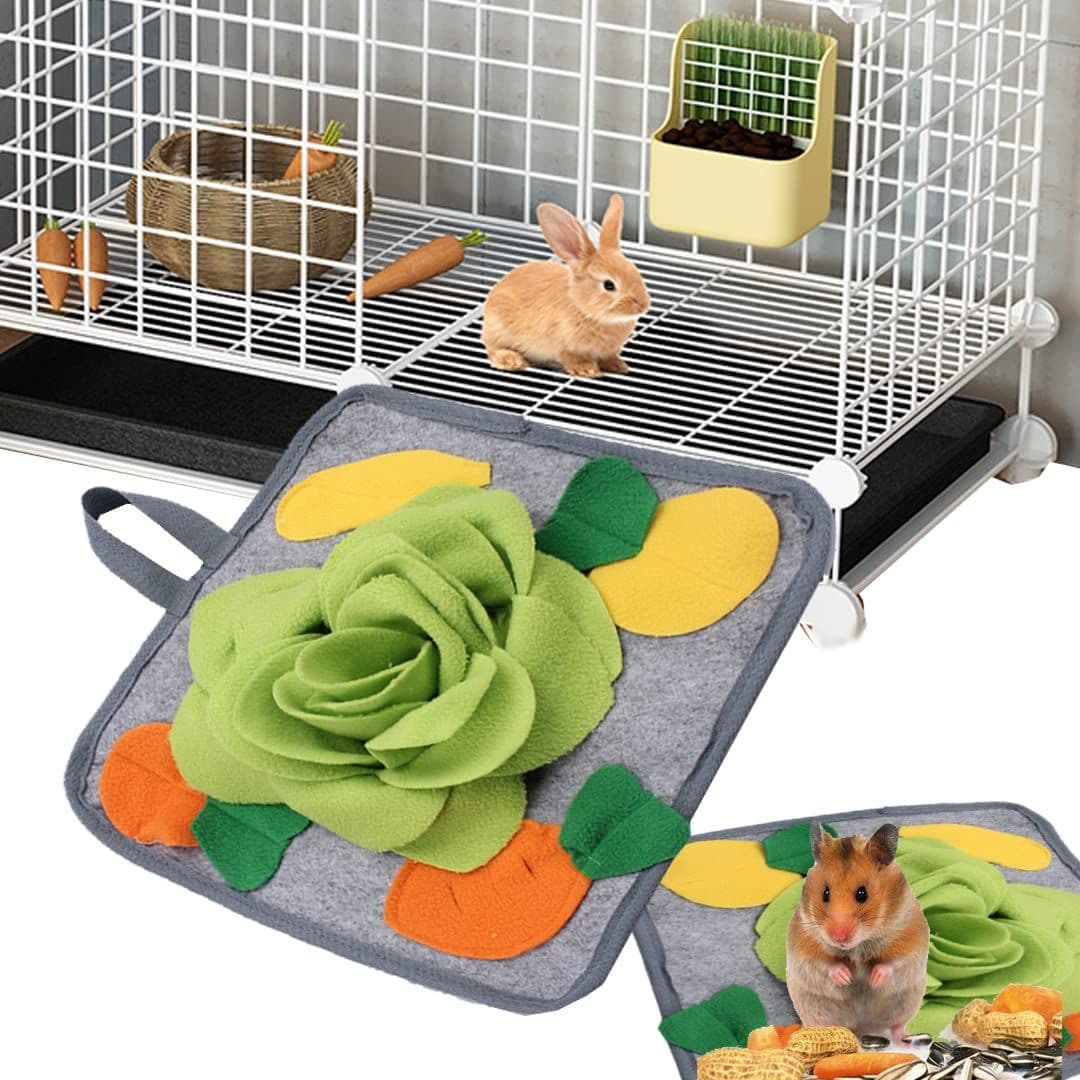 Bunny Toy,30x30 cm Washable Skin Friendly Puzzle Fun Foraging Pad Treat Dispenser Consume Energy for Rabbit Guinea Pigs, photo 1 of 5