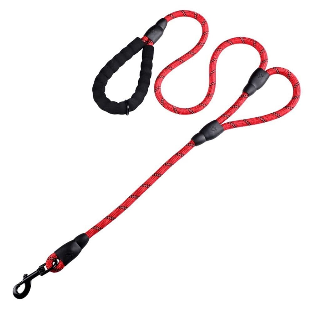 Dog Leash Heavy Duty 1.8 m, Double Handle Dog Leash with Padded Handle for Traffic Control, Reflective Rope Leashes for Large and Medium Dogs Night Control Safety Training (Red), photo 1 of 4