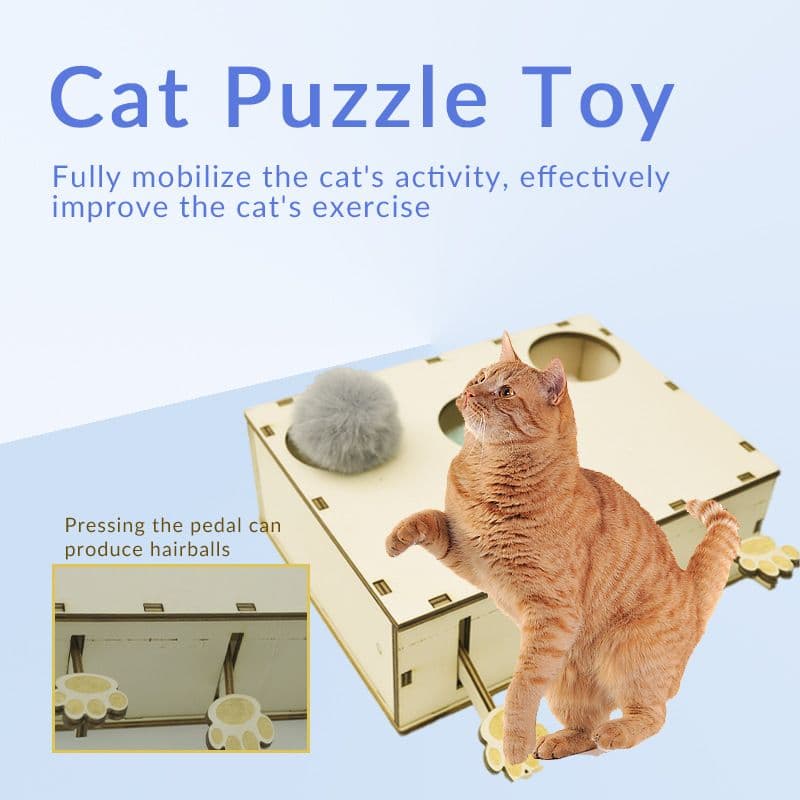 Cat Toys, Whack A Mole Solid Wood Box Interactive Cat Toys for Indoor Cats Kitten Dog Puppy Pet Puzzle Play Fun Catch Mice Game, photo 1 of 4
