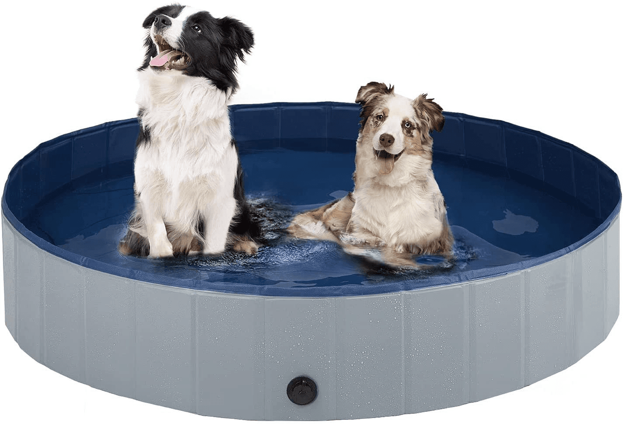 Foldable Dog Pet Pool Bathtub, Gray, photo 1 of 10