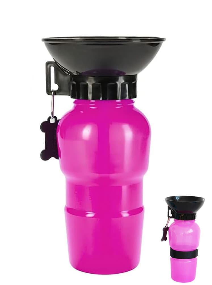 Dog Water Bottle with Bowl, Portable Pet Water Dispenser, Compatible with All Breeds, Pink, photo 1 of 8