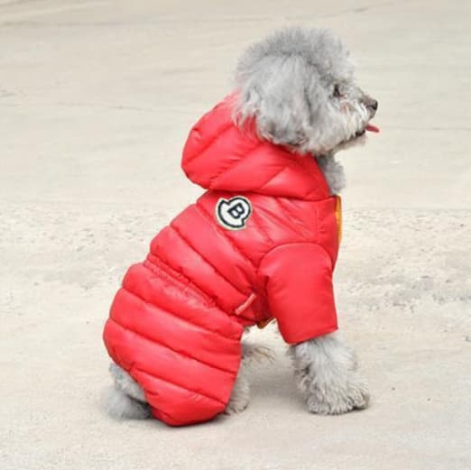 Warm Puffer Dog Coat - Waterproof Four-Legged Winter Jumpsuit for Small Dogs