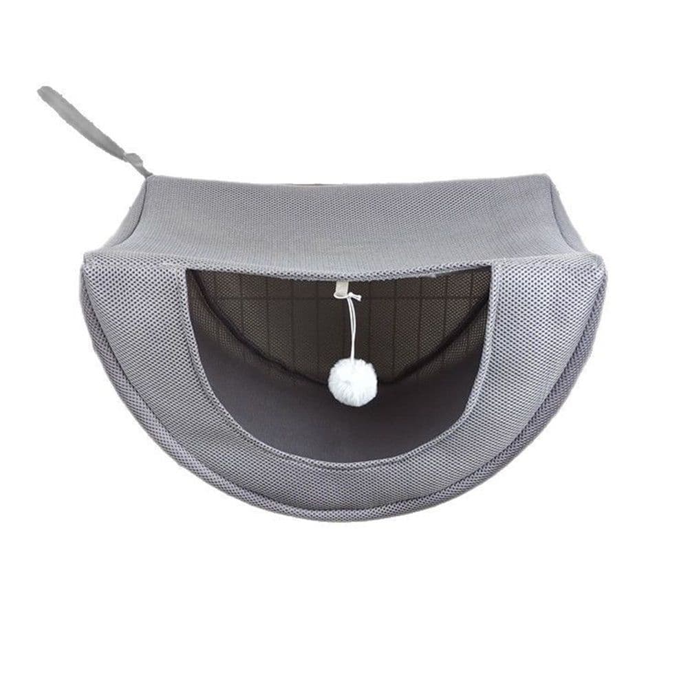 Cat cage hammock with ball, adjustable soft pet bed set for hanging, suitable for cats, ferrets, puppies, rabbits or small pets, indoor pets, suitable for all seasons(grey S), photo 1 of 5
