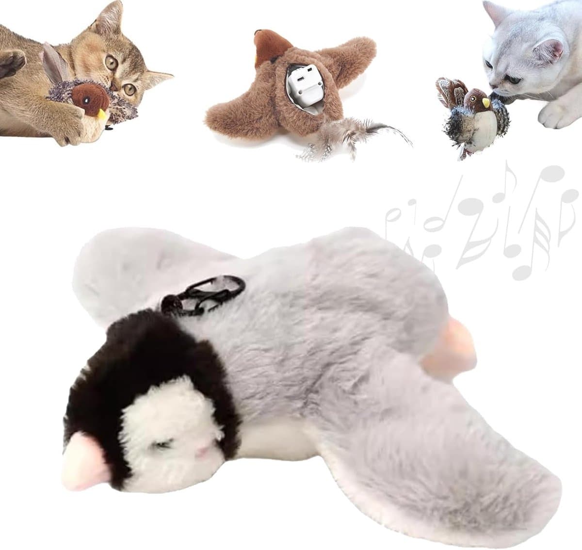 Cat Toys - Cat Toys with Catnip - Flappy Bird Cat Toy for Indoor Cats - Rechargeable - Electric Cat Toys - With Sound - Plush Sports Toy for Kittens - Penguin, photo 1 of 10