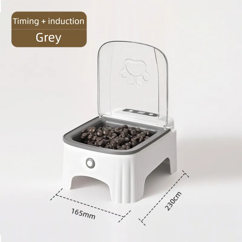 Smart Infrared Motion Sensor Automatic Pet Feeder - 700ml Timed Auto Open Lid Food Bowl with LCD Screen & Rechargable Battery for Cats and Dogs