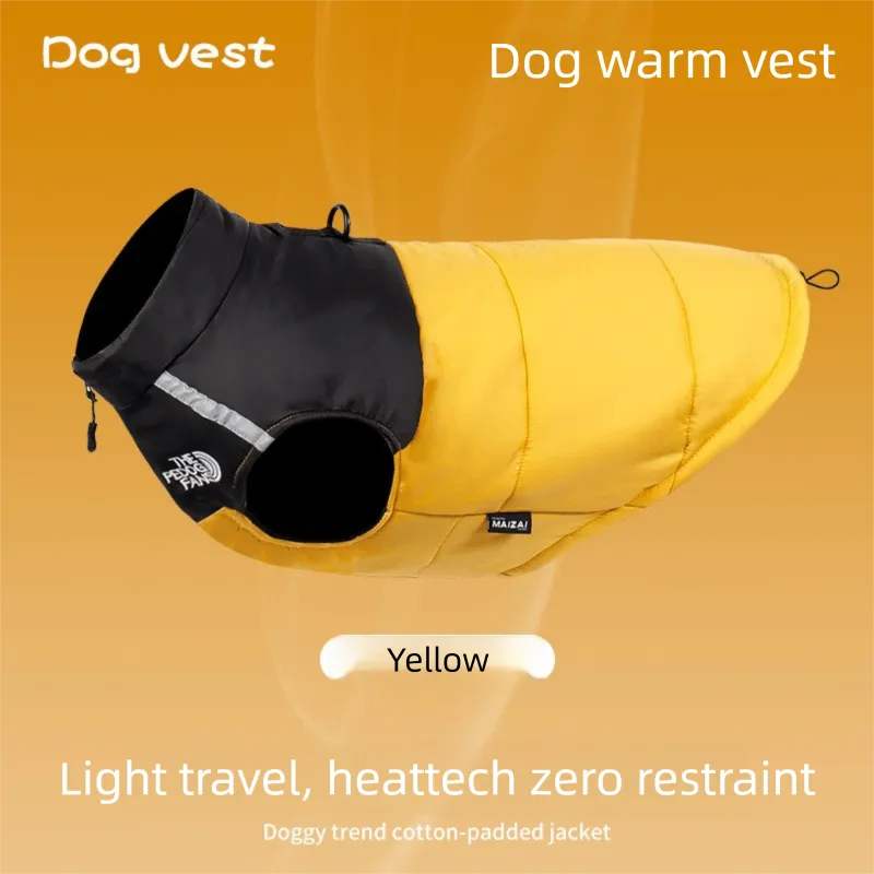 Dog Clothing — Warm, Thickened Cotton Jacket for Autumn & Winter; Waterproof Pet Vest — Reflective Safety Design, Leash-Compatible, photo 1 of 10