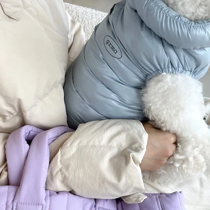 Dog Winter Coat Quilted Puffer Jacket - Warm Cotton Padded Vest for Small Dogs, High Collar Pet Clothes for Chihuahua Yorkie Poodle Bichon Schnauzer, Lightweight Cold Weather Dog Apparel with Elastic Cuffs