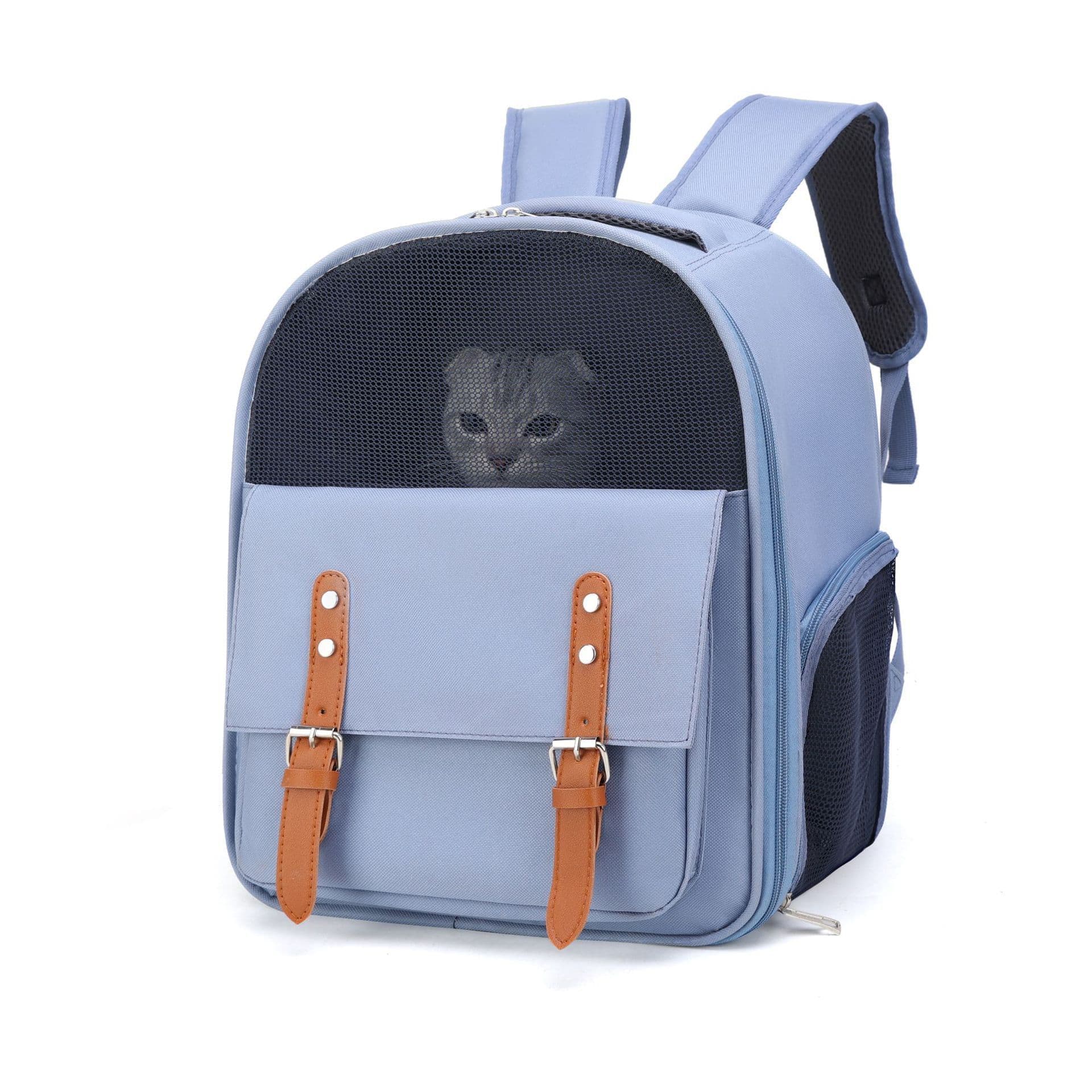 Pet Carrier Backpack with Breathable Design for Cat,Small Dog & Animals,Cat Backpack for Travel, Hiking(Blue), photo 1 of 5