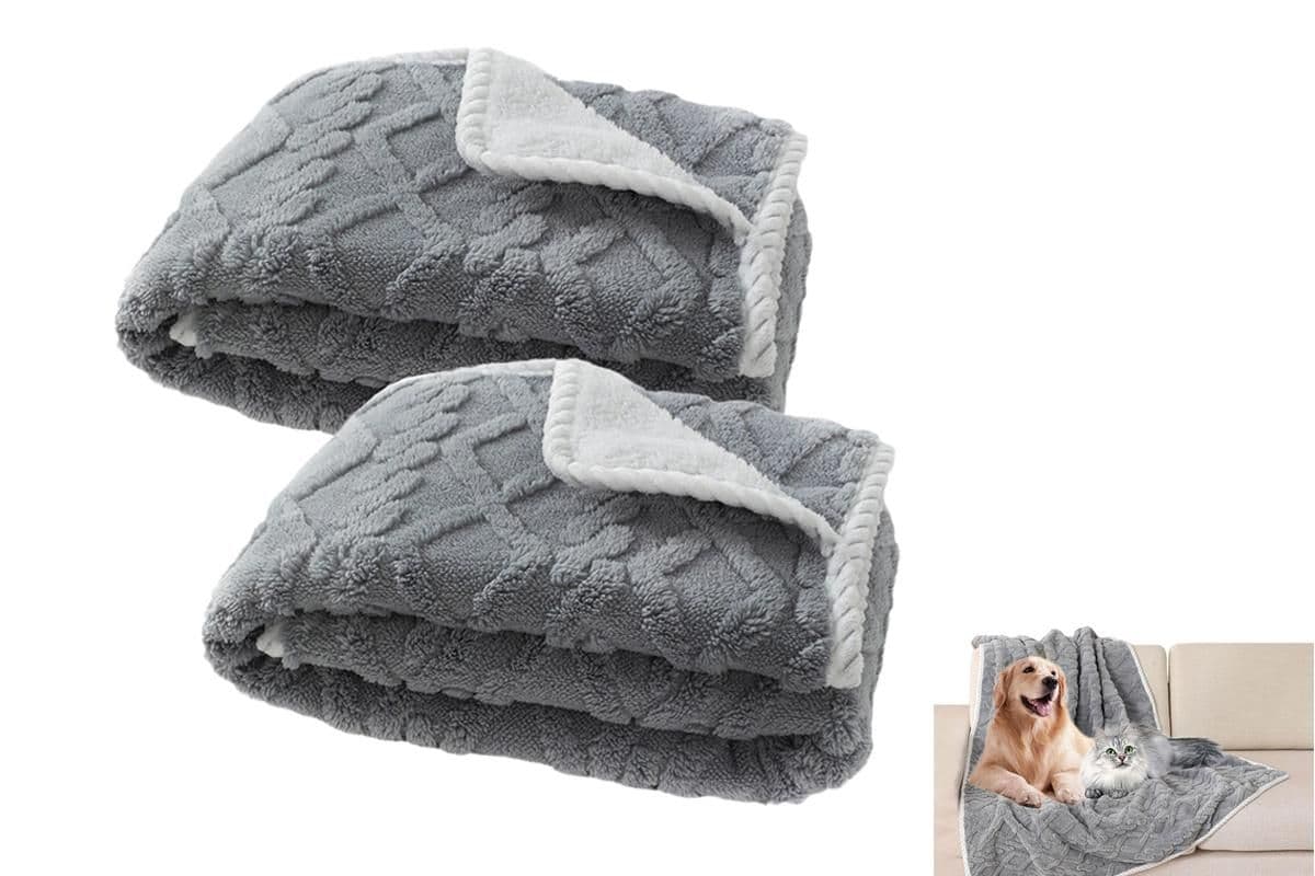 2pcs Pet Blanket for Couch Protection Water Resistance Cats Dogs Blanket for Furniture Protector