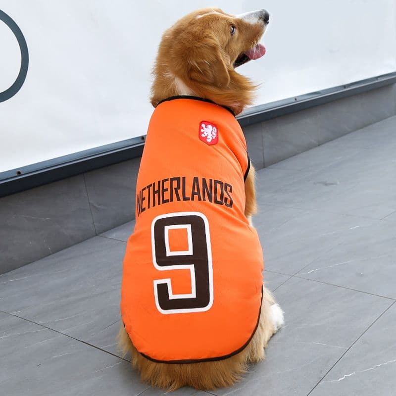Pet Vest Dog Cat Soccer Jersey Polyester - Orange 9 Netherlands