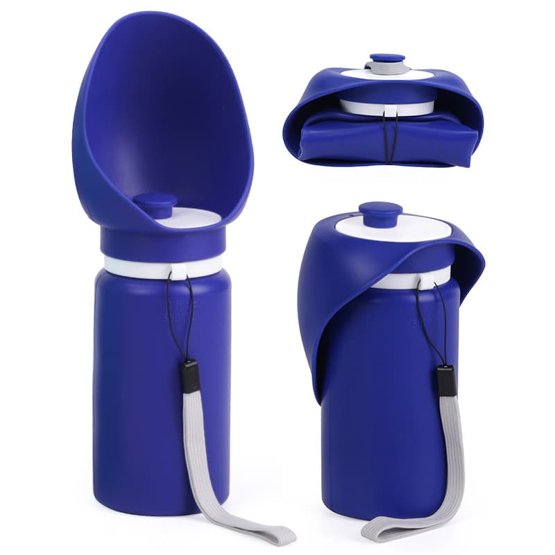 Portable Pet Dog Water Bottle 550ml - Foldable Food-Grade Silicone Travel Drinker with Leak-Proof Dispenser