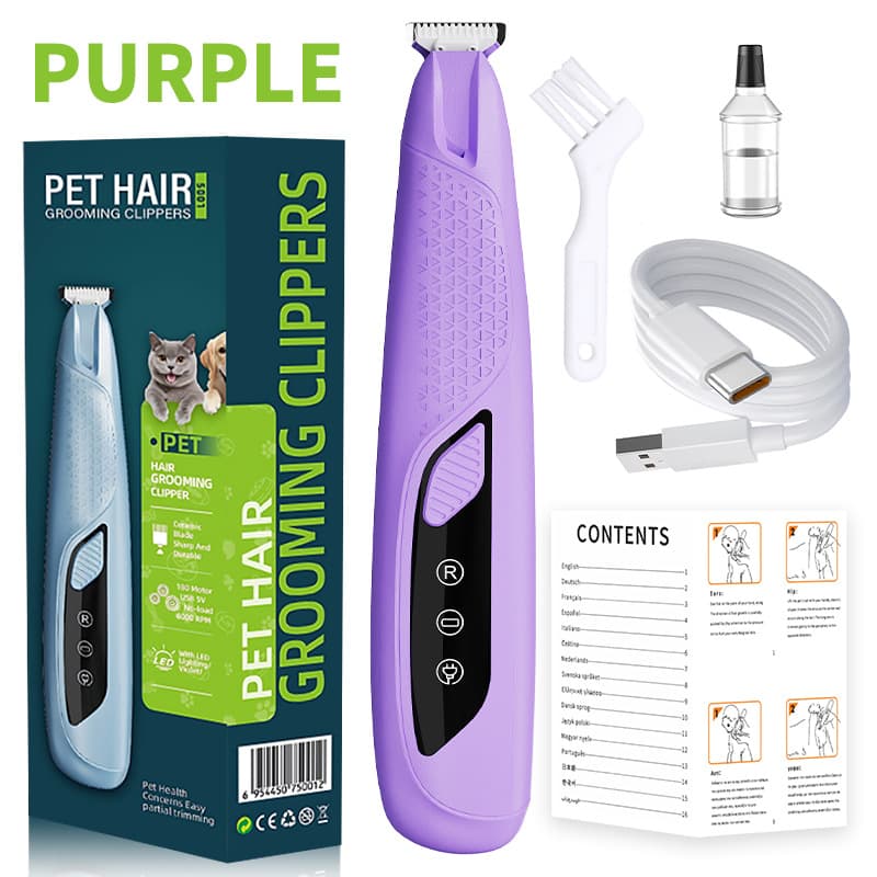 Precision Pet Paw Trimmer - Waterproof & Rechargeable Grooming Clipper for Dog & Cat Paws, Eyes, and Ears