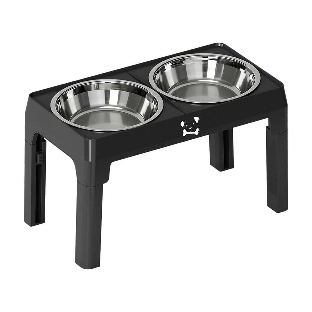 Adjustable Height Stainless SteelBowl Slow Feeder Dog Cat Food Water Bowl Neck Support Anti Tip Over Non Slip Base for Small Medium Large Dogs Cats Puppies Kittens Home Daily Feeding Supplies, photo 1 of 5
