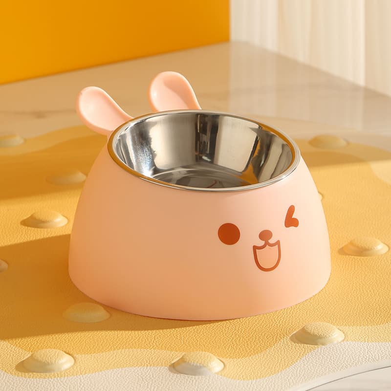 Cat Litter Box - Cat Food Bowl - Non-Slip Design - Pet Food Bowl - Plastic and Stainless Steel Design - Suitable for Cats and Small Dogs