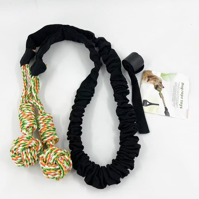And Colored Cotton Balls Interactive Bungee Dog Tug Toy - Hanging Rope Ball for Solo Play & Exercise