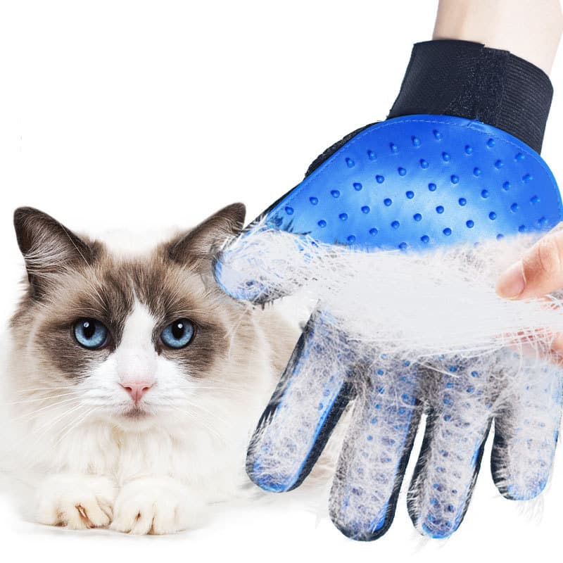 Pairs Blue Pet Grooming Gloves for Dogs & Cats - Deshedding, Bathing & Massage Brush
