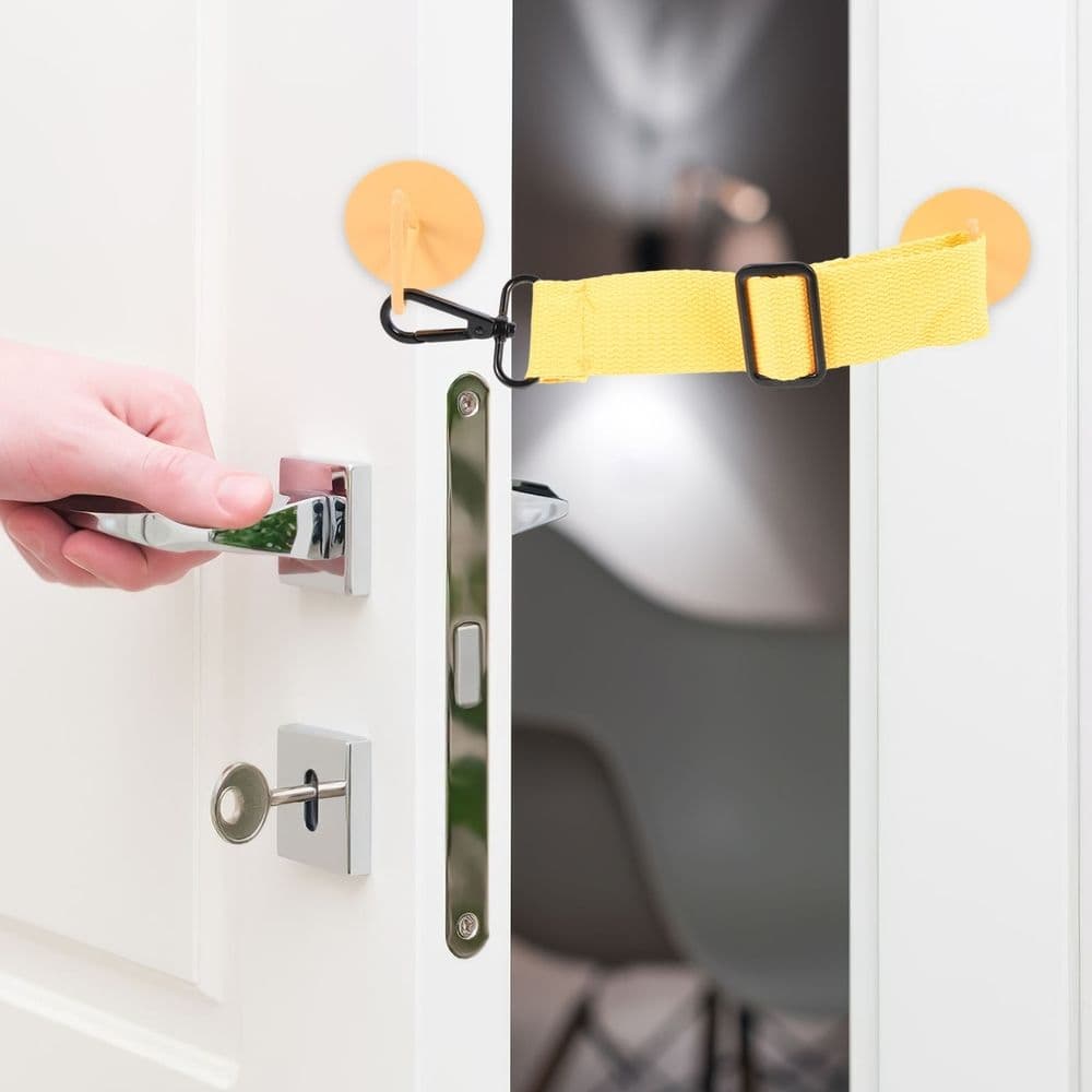 Pet Door with Wear-Resistant Yellow Cloth Strap and Easy Punch-Free Installation Design, photo 1 of 5
