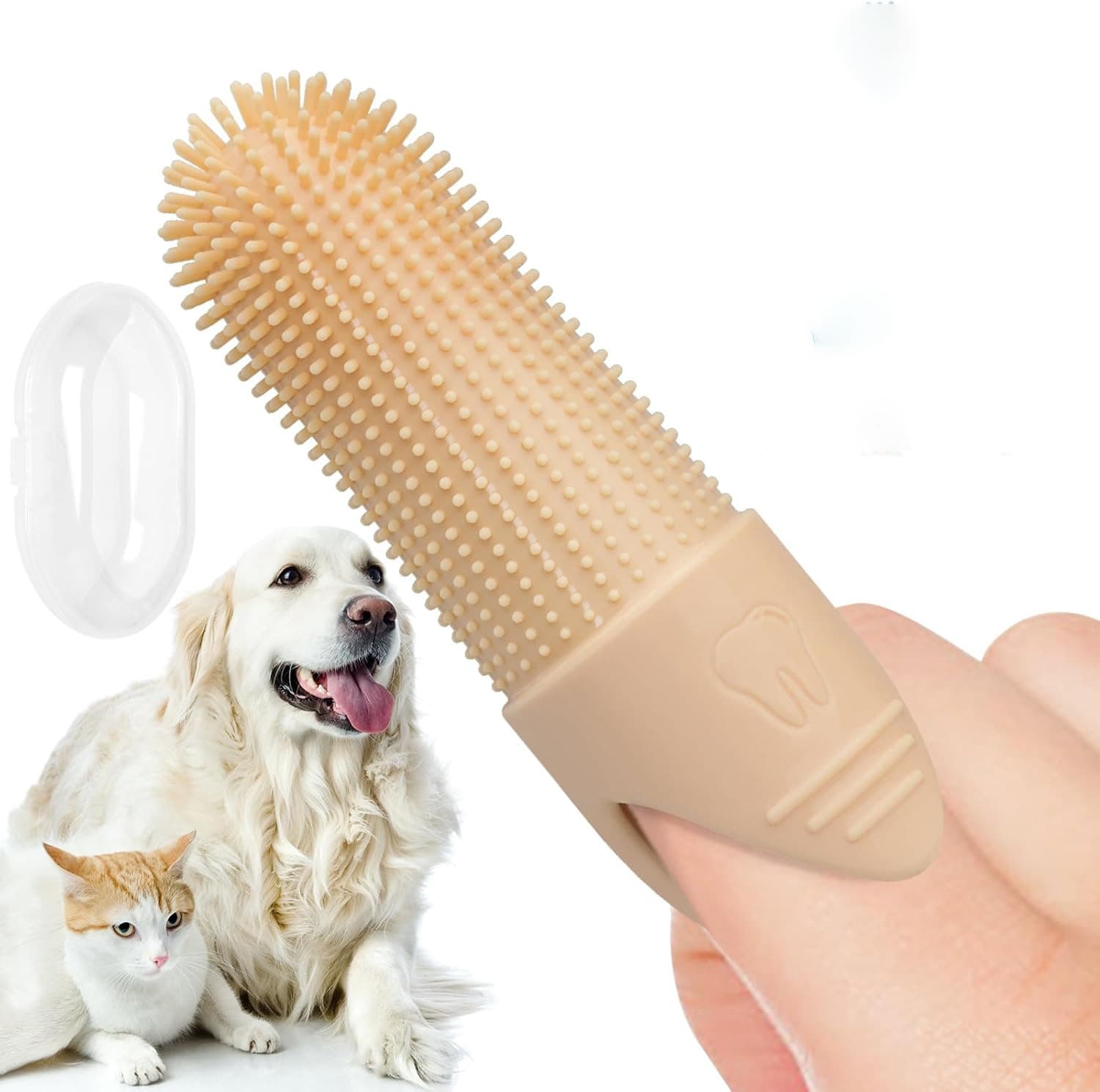 4 Pcs Soft Silicone Pet Finger Toothbrush - Gentle Dental Care for Dogs & Cats, Tartar & Plaque Remover