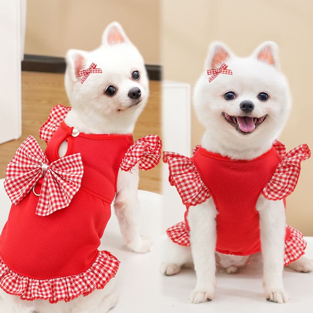 Dog Cat Dress Polyester Fleece Leash Large Breed 398C Hoodie with Cut-out Sleeves Dress