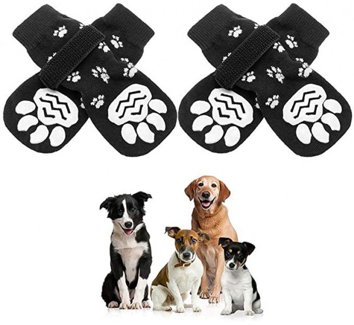 4 Piece Dog Grip Socks Non Slip Adjustable Paw Protection Winter, Size L, 7 x 18.5 cm, photo 1 of 5