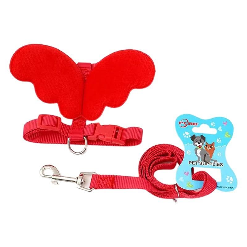 Petubei Dog Harness Leash Nylon Angel Wings