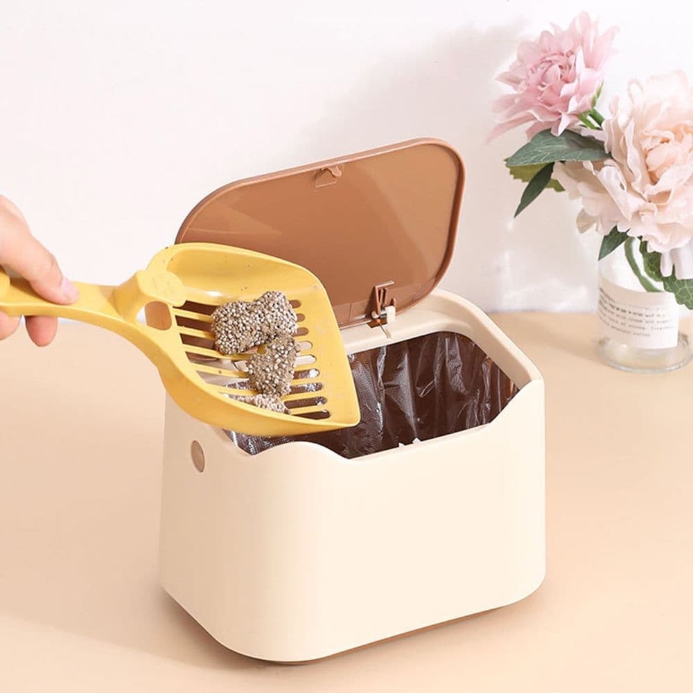 Cat Litter Trash Can with Press Type Lid, Cat Litter Box Waste Disposal System for Odor Control, Slim Cat Litter Pail Disposal System, photo 1 of 5