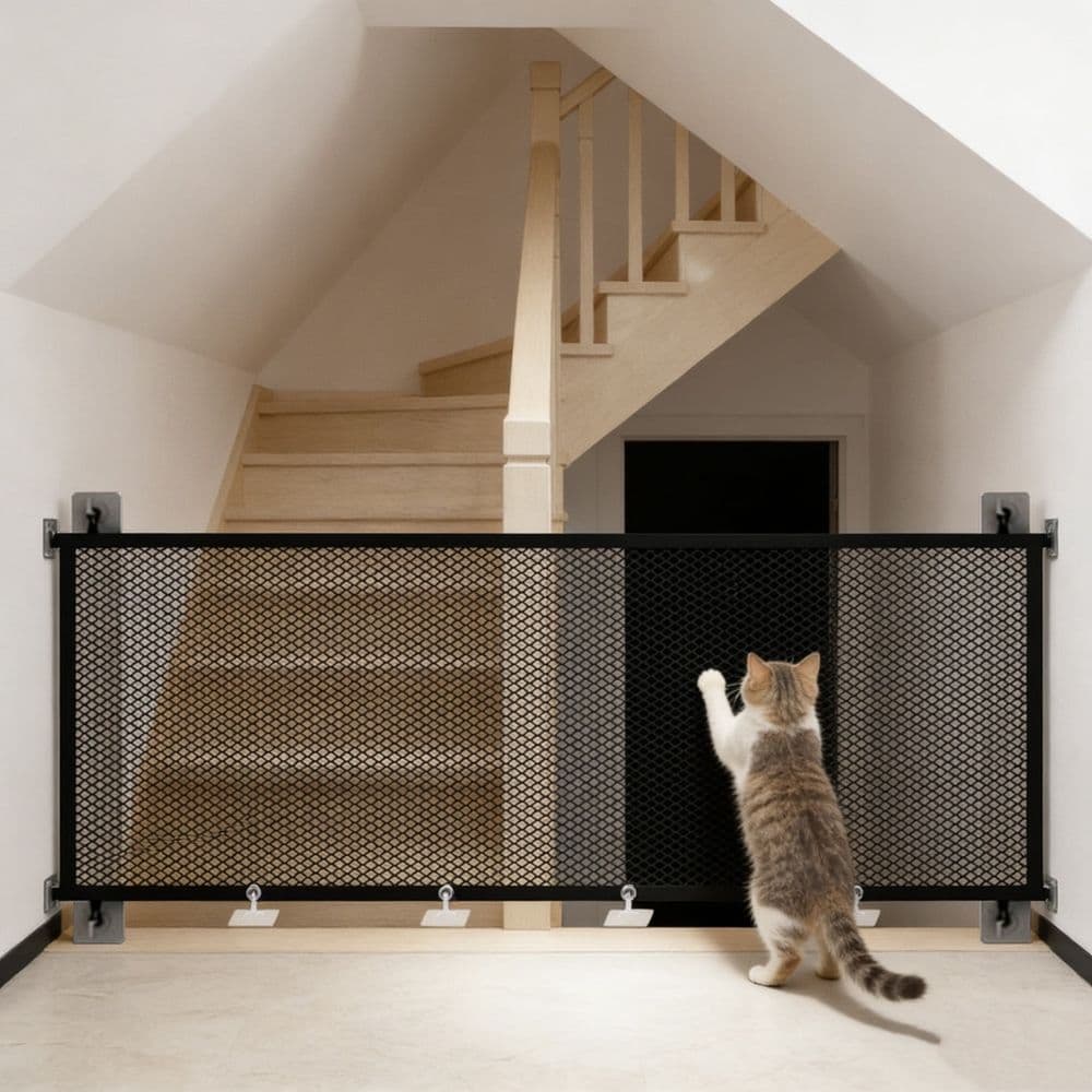 No Drilling Required Pet Doors Fences Or Pussy Barriers Avoid Escaped Cats And Dogs From Getting Out Foolproof To Install And Store, Cat Door For Fence, Puppy Gate For Door Frame, S, photo 1 of 5