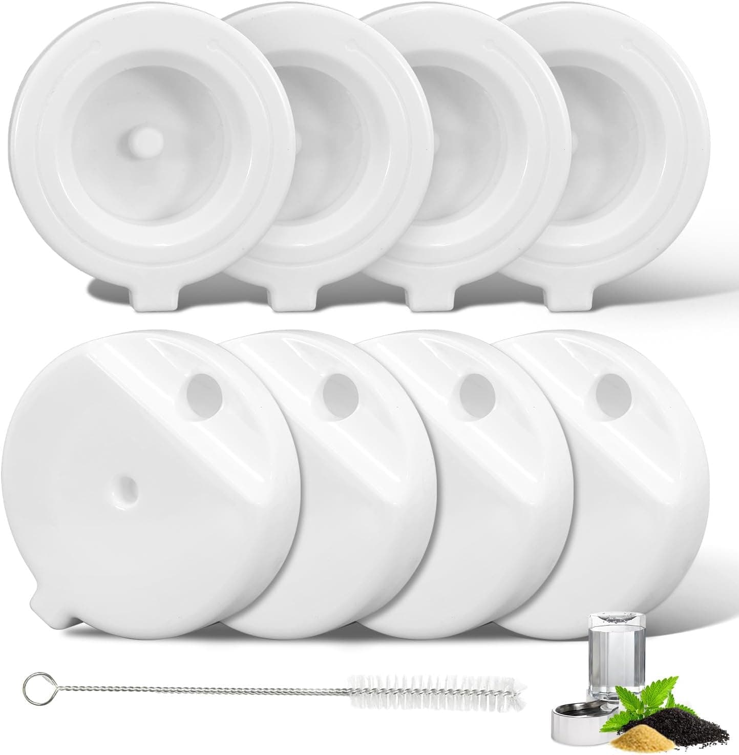 8Pcs Gravity Pet Water Fountain Filters, Automatic Pet Waterer Replacement Filters for 3.6L/4.6L/6L/8L Dog Water Dispenser(8 Filters with 1Brush), photo 1 of 7