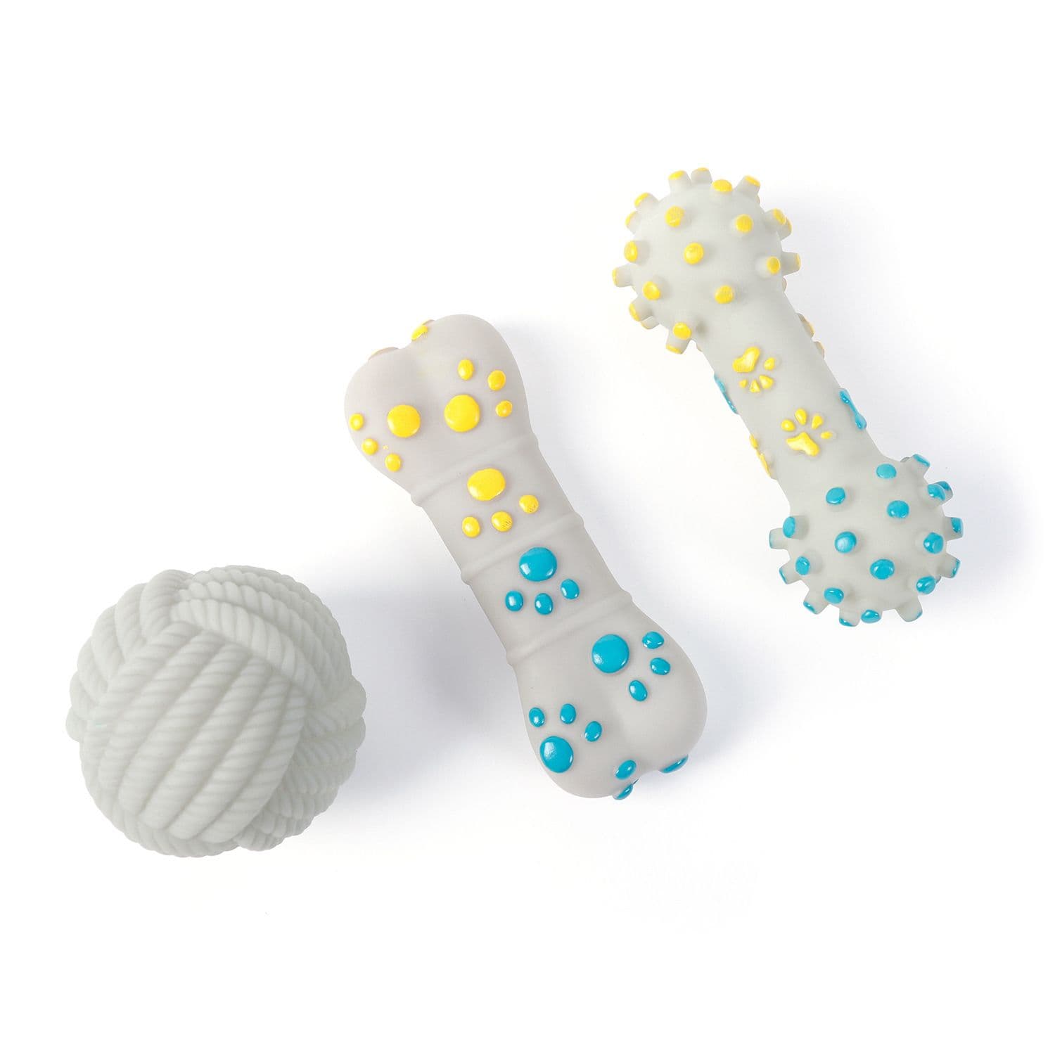 Squeaky Bone Durable TPR Dog Chew Toys Set - for Teeth Cleaning - Non-Toxic, Bite-Resistant, Easy Clean - Interactive Play for Medium to Large Dogs