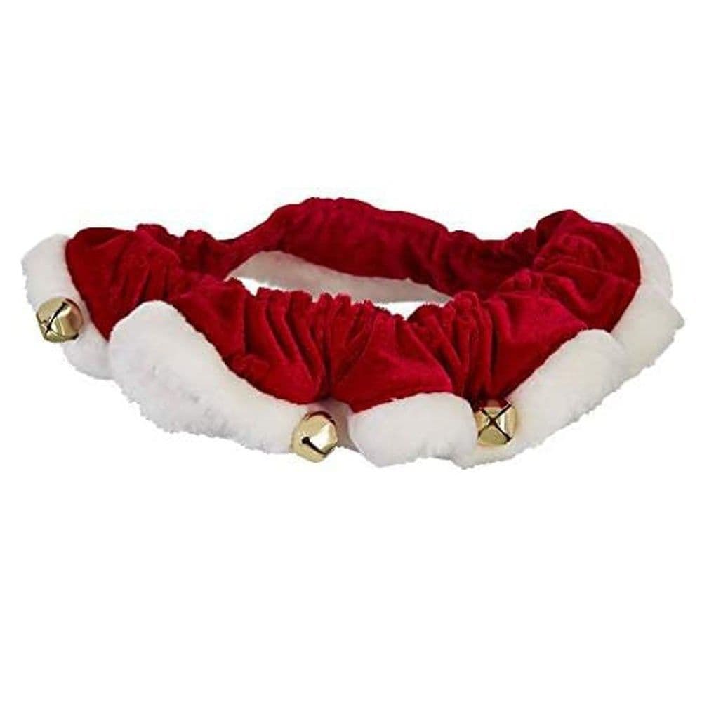 Pet Scrunchy | Santa (Red, M) | Festive Christmas/Holiday Neckwear for Dogs/Cats | Fun Stretchable Costume Accessory | Soft Collar with Bells, photo 1 of 5