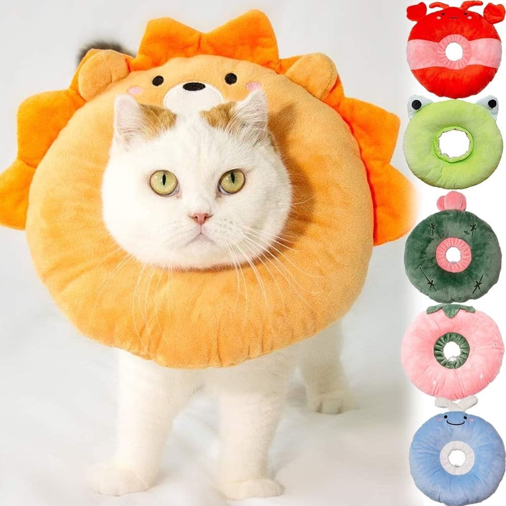 Cat Recovery Collar Soft,Cute Pet E-Collar Neck Cone After Surgery Wound Healing Protective Cone Fit for Kitties, Small Dogs, photo 1 of 5