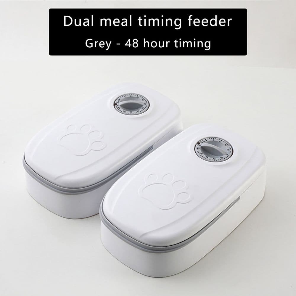 Automatic Pet Feeder with Timer for Cats & Dogs | 48-Hour Programmable Food Dispenser for Dry or Wet Food | Double Bowl Feeder with Portion Control & Ice Pack Compartment for Fresh Meals, photo 1 of 5