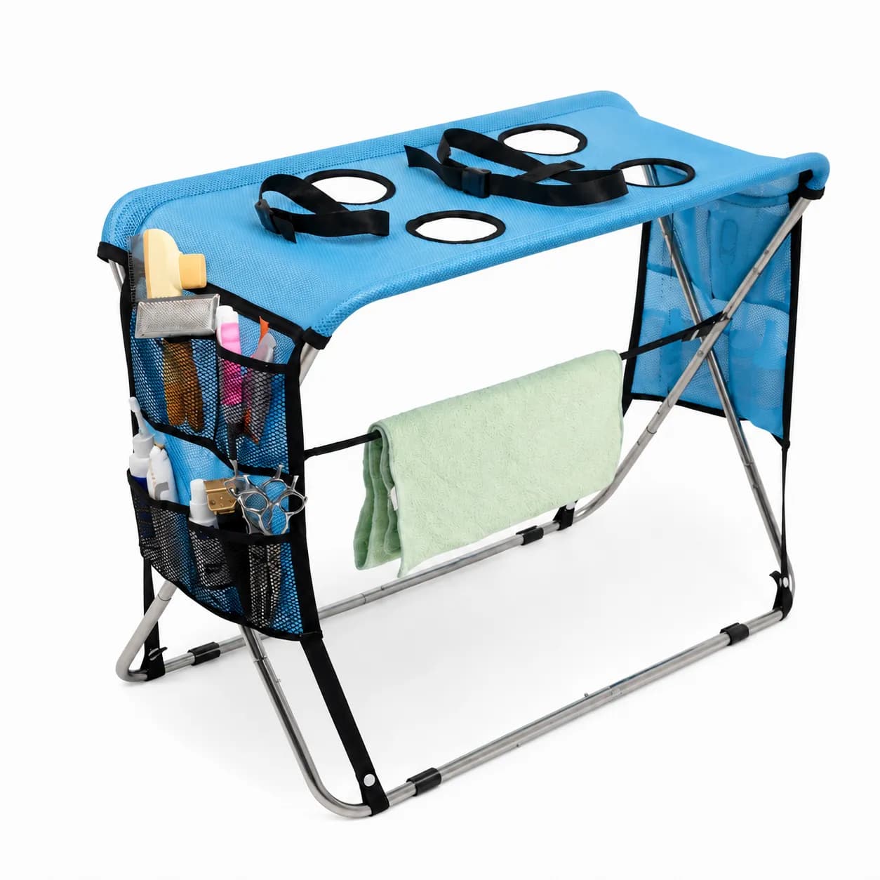 Portable Foldable Pet Grooming Table with Adjustable Restraint Loops – Ideal for Bathing, Drying, Nail Trimming, Ear Cleaning & Full Coat Care for Small to Medium Cats and Dogs, photo 1 of 10