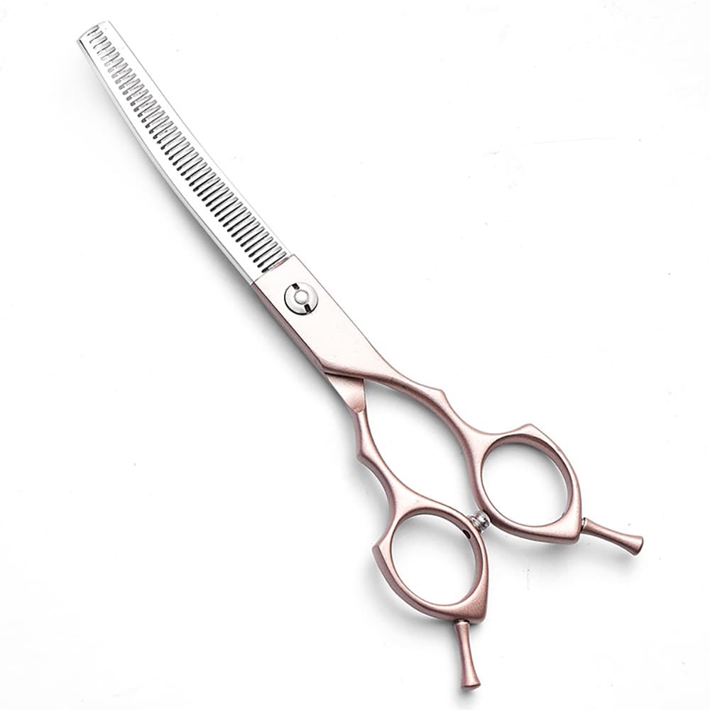 Rose Gold and Silver Professional 17 cm Pet Grooming Thinning Shears - 45-Tooth Stainless Steel Texturizing Scissors for Dogs & Cats, photo 1 of 3