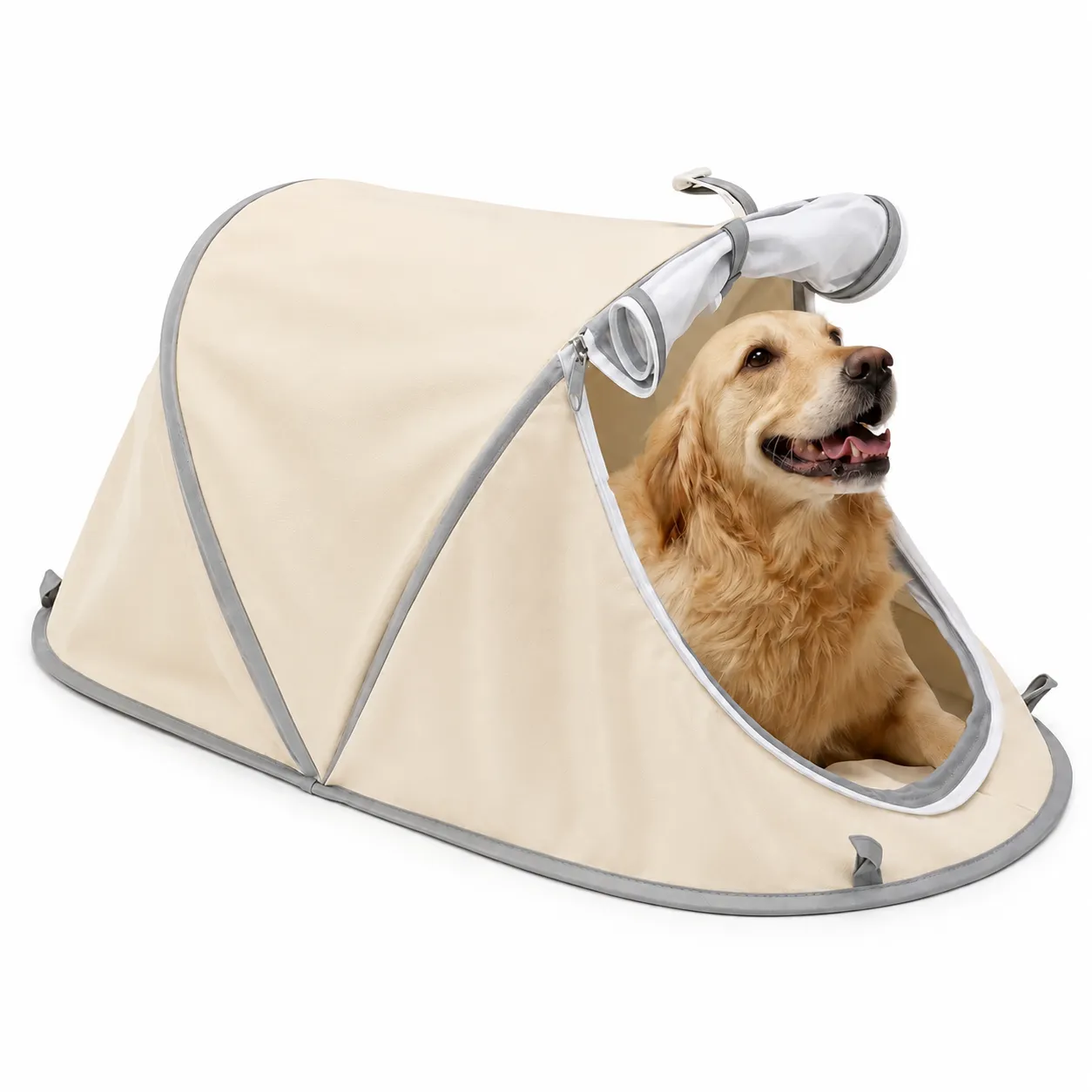 Foldable Portable Pet Tent – Breathable Oxford Fabric Puppy & Kitten House for Indoor Rest and Outdoor Camping, Equipped with Mesh Door and Ground Stakes for Picnic and Travel, photo 1 of 10