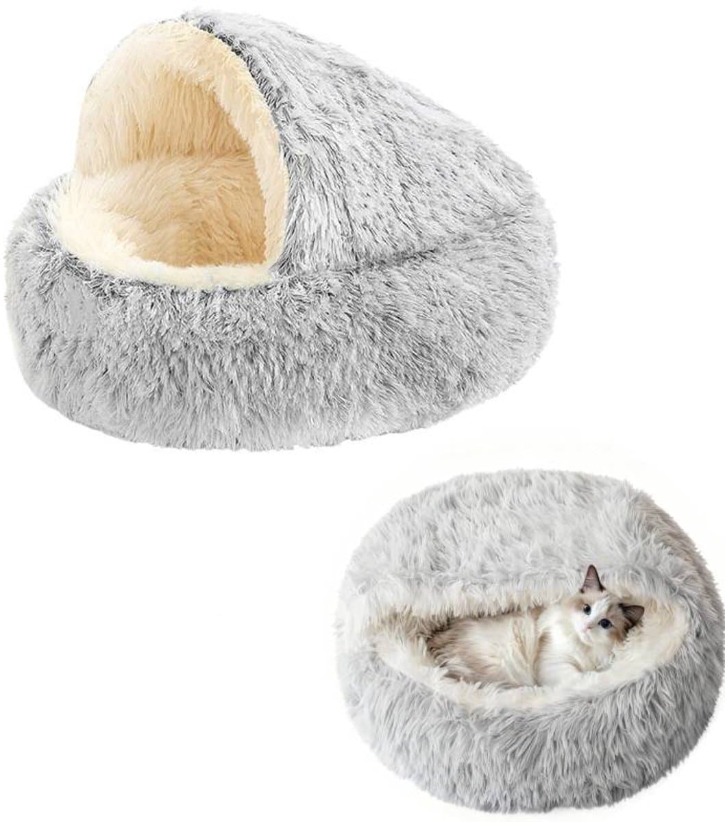 Cat Bed - Cave Cat Basket 40cm - Calming and Anti-Anxiety - For Small Dogs/Cats - Donut