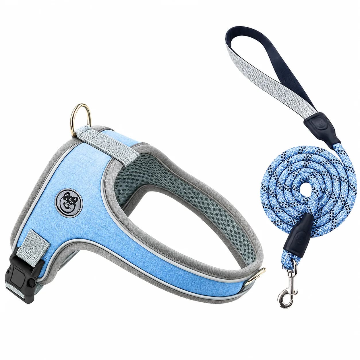 Dog Harness and Leash, No Pull Saddle Style Pet Harness, Breathable Mesh Adjustable Reflective Dog Vest, Dog Leash, for Dogs and Cat Medium Small Harness, photo 1 of 10
