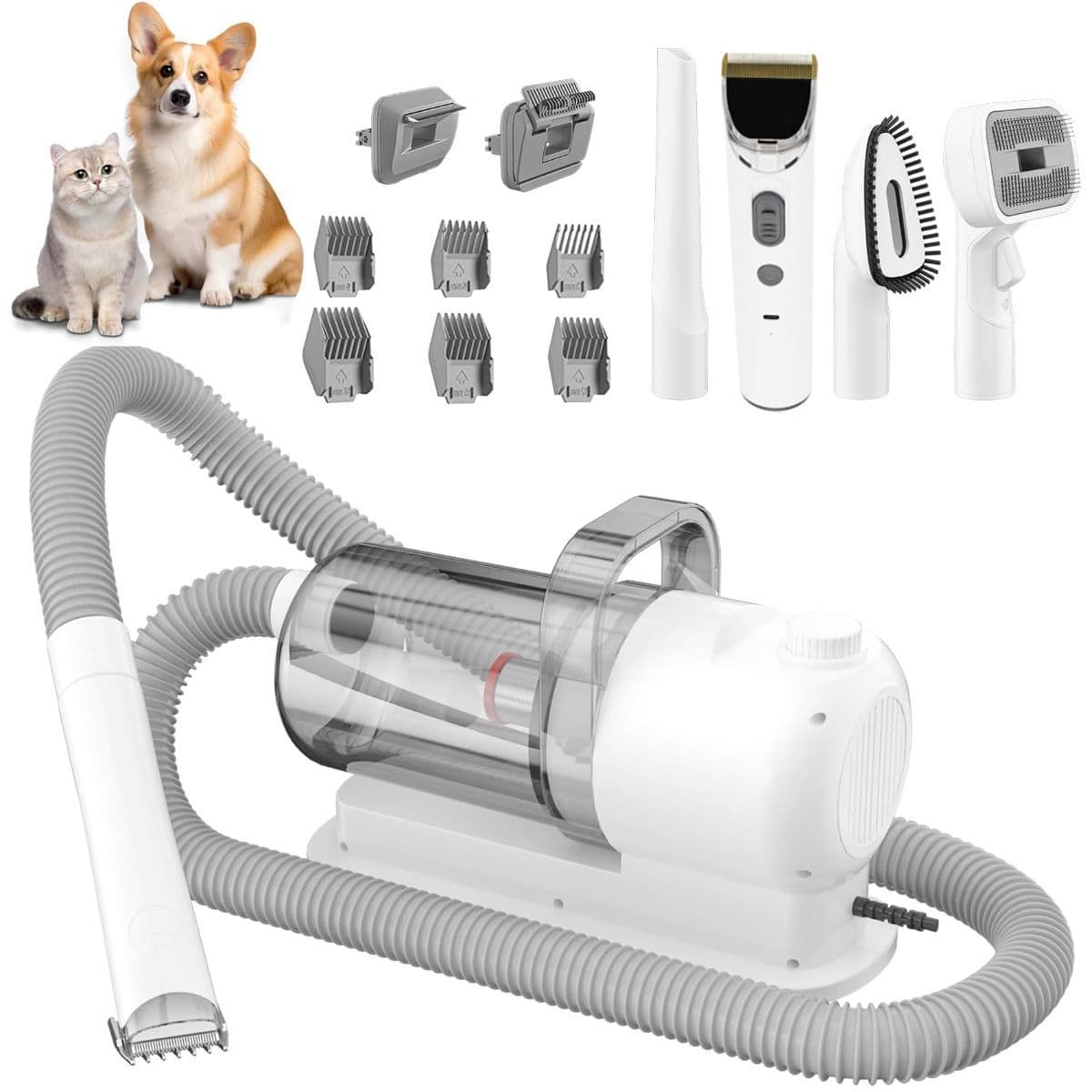 Dog Cat Grooming Vacuum Pet Scissors 6-In-1 Hair Removal Brush Pet Hair Adsorption, photo 1 of 8