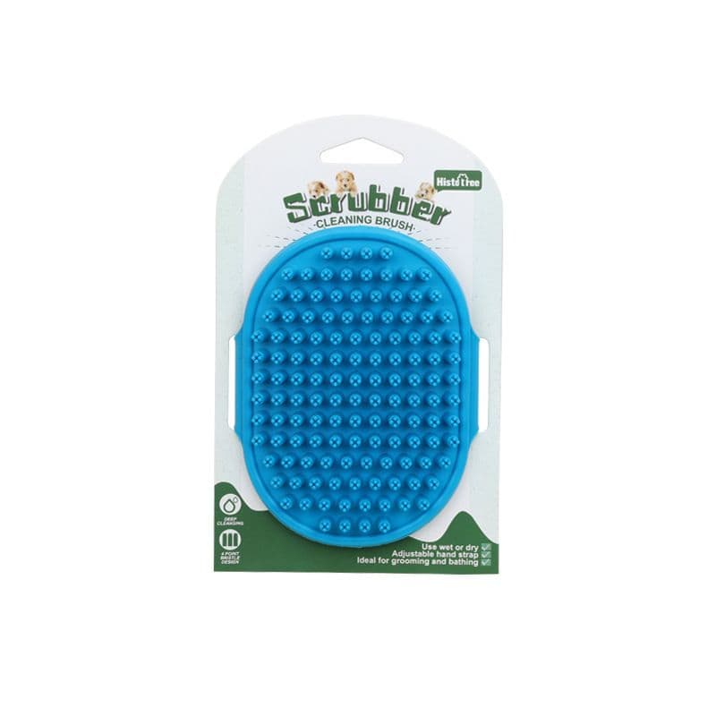 Pet Bath Massage Brush Soft TPR Grooming Brush for Dogs and Cats Adjustable Hand Strap Deshedding Scrubber
