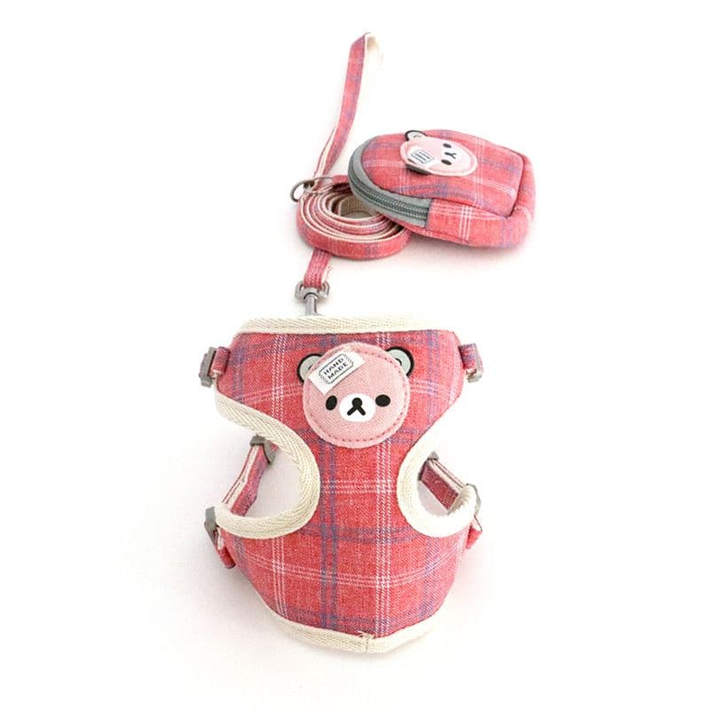 Zichen Dog Chest Strap with Snack Bag Plaid + snack bag