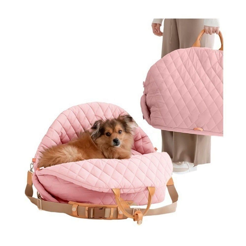 Dog Car Seat for Small Dogs – 3-in-1 Travel Carrier, Booster & Dog Bed for Car – Washable, Anti-Slip, Safety Straps – Fits Front & Back Seats – Cozy Pet Car Seat up to 11 kg – Pink, photo 1 of 5