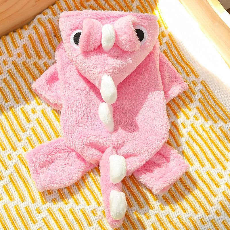 shine Pet Four Legged Clothing Polyester Cotton Four-legged flannel extra-long-eared rabbit back length - 522 four-legged pink-eyed dinosa, photo 1 of 10