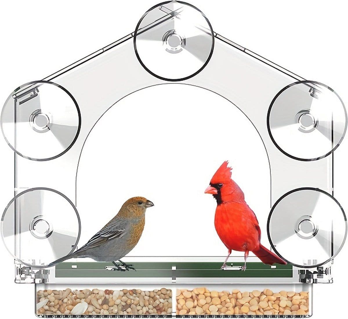 Birdhouse for on or attached to the window, Birdhouse with Suction Cups, Bird Feeder Transparent Window, Feeding Station, Includes Suction Cups, photo 1 of 5