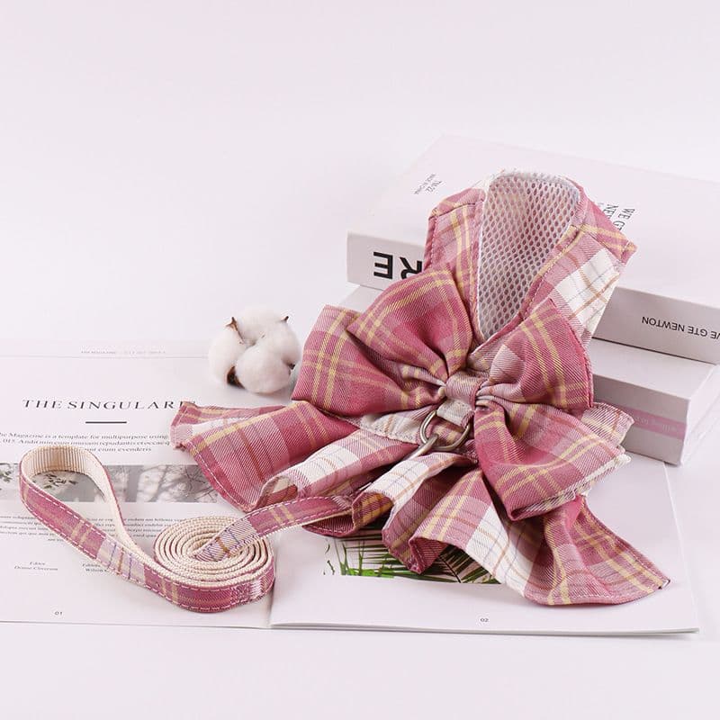 Zichen Vest Pet Harness Dog Cat Traction Rope Jk romantic pink + 1.2m traction rope (recommended 5.00 kg