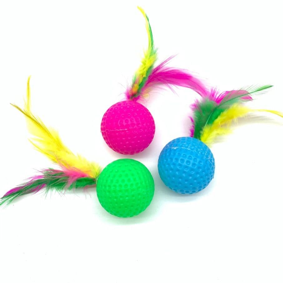 Cat Toy Ball Plastic Sound Golf Badminton Color mixing 3.5*12cm, photo 1 of 6