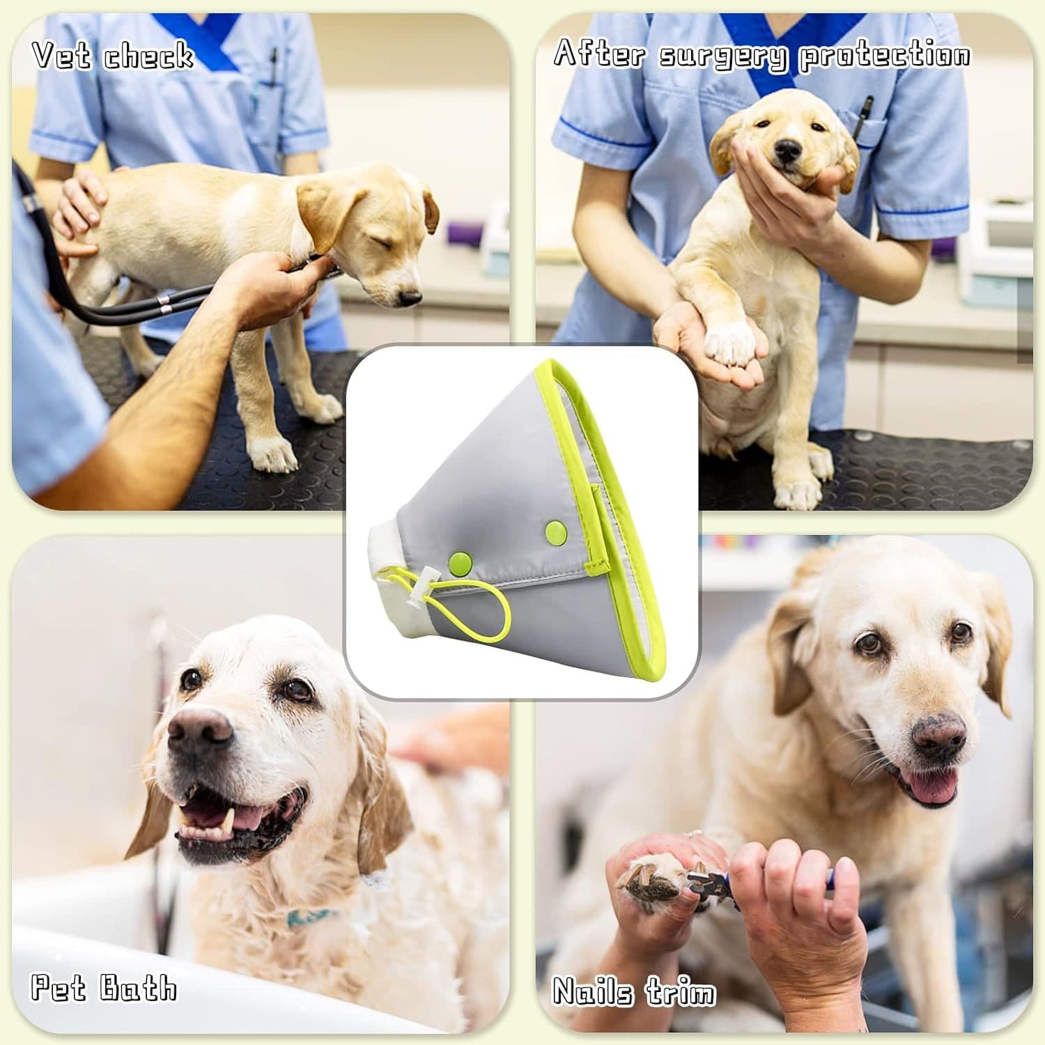 Vehomy Cat Recovery Collar Adjustable Cat Dog Cone Collar Pet Elizabethan Collar Soft Lightweight L, photo 1 of 4