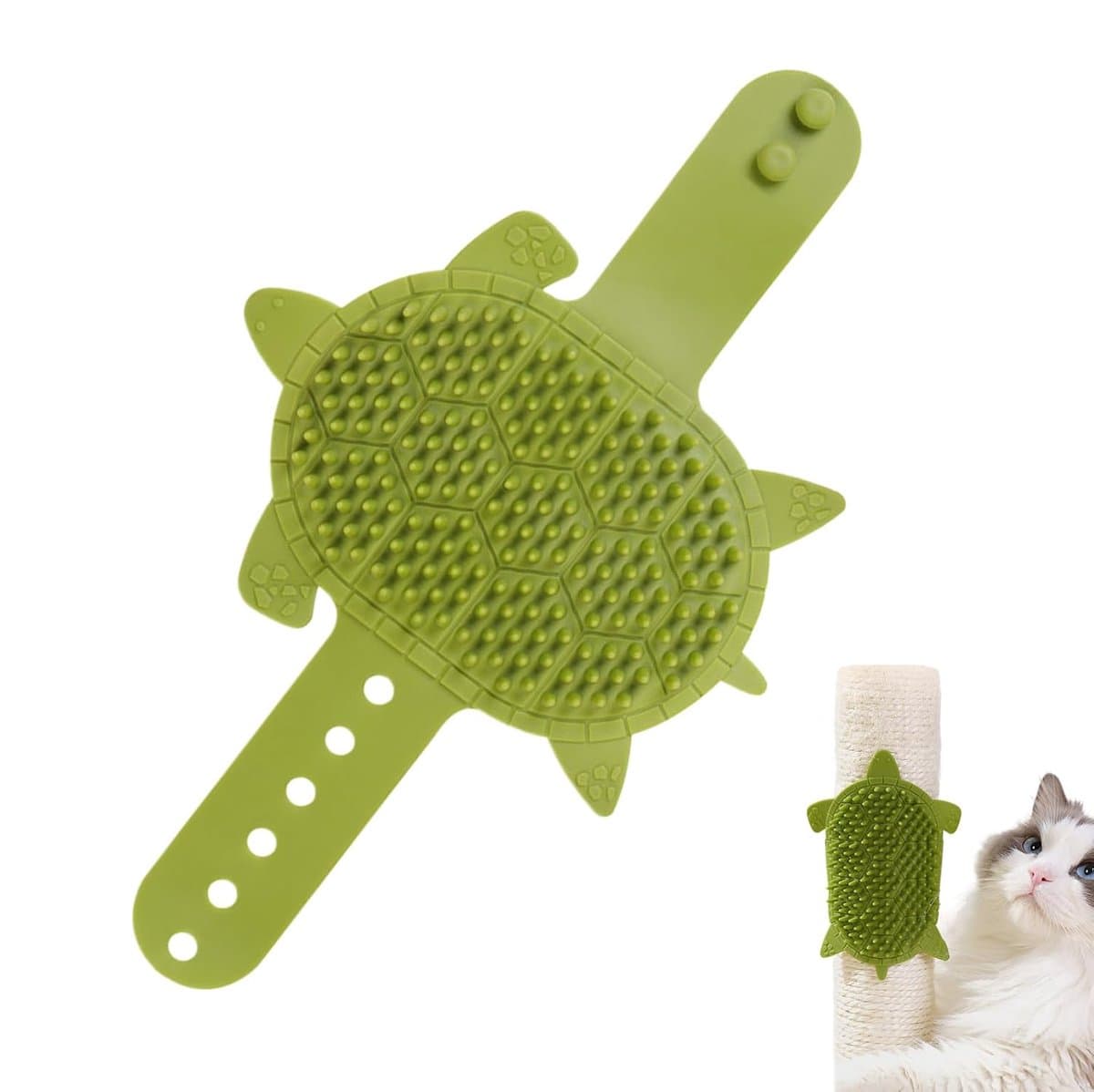 Self-Grooming Brush for Cats - Self-Massaging Scratching Post - Silicone Massager - Adjustable Scratching Post for Cats - Relieves Facial Itching - 203 Teeth Shedding Brush & Trimmer - Removable Storage Tray - Professional Hair Removal, photo 1 of 5