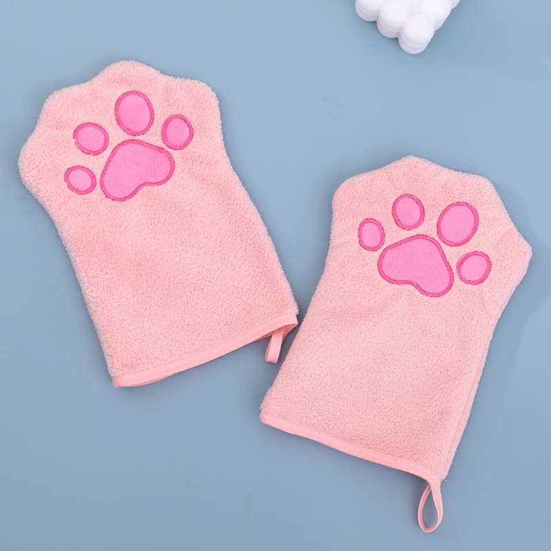 Adorable Pet Paw Grooming & Drying Mitt - Super Absorbent Fleece Material